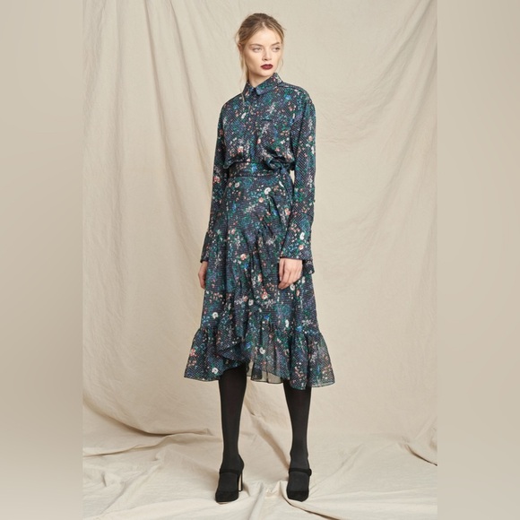 Marissa Webb Silk Wrap Shirt Dress Size M - Picture 1 of 16